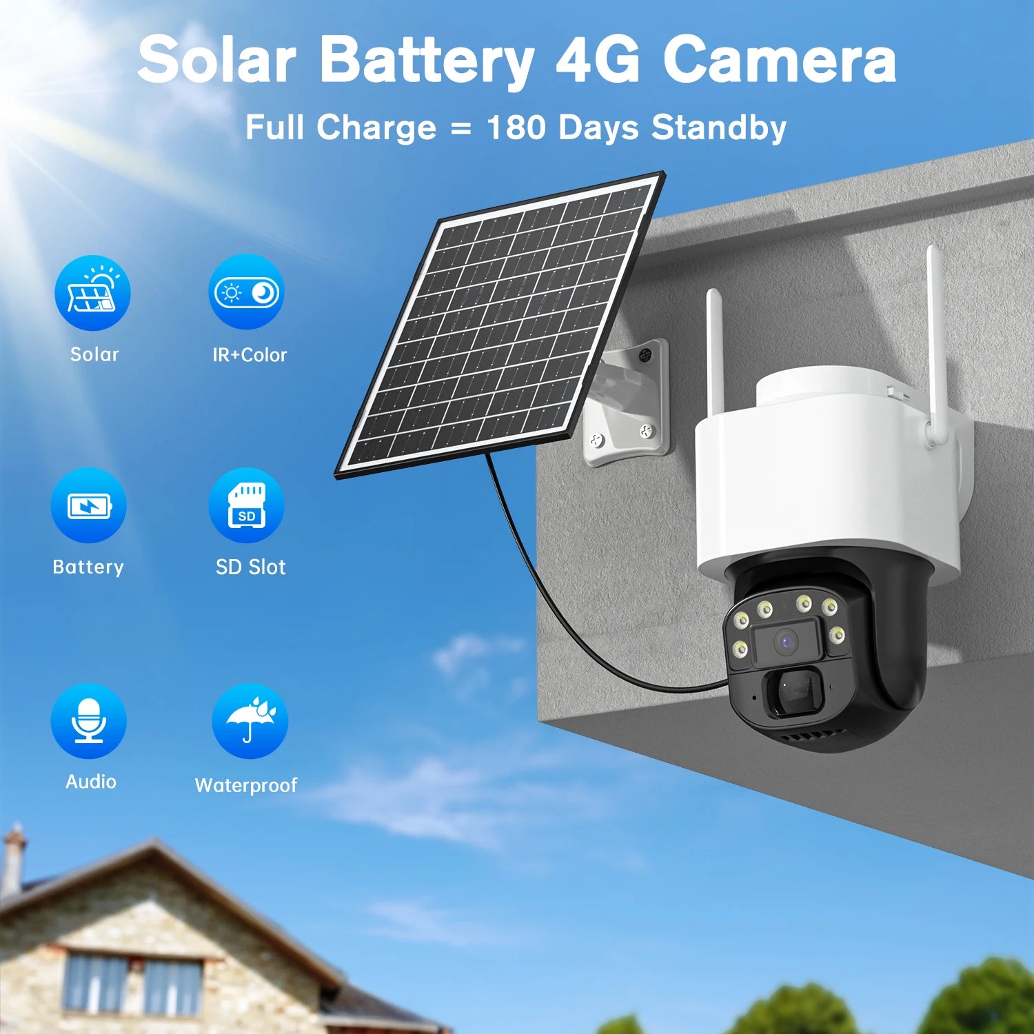 YOOSEE 4K 8MP Solar Powered 4G LTE IP Camera