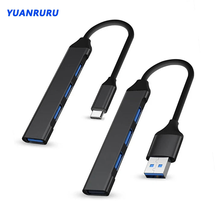 USB 3.0 Hub 4-Port High-Speed Type-C Splitter
