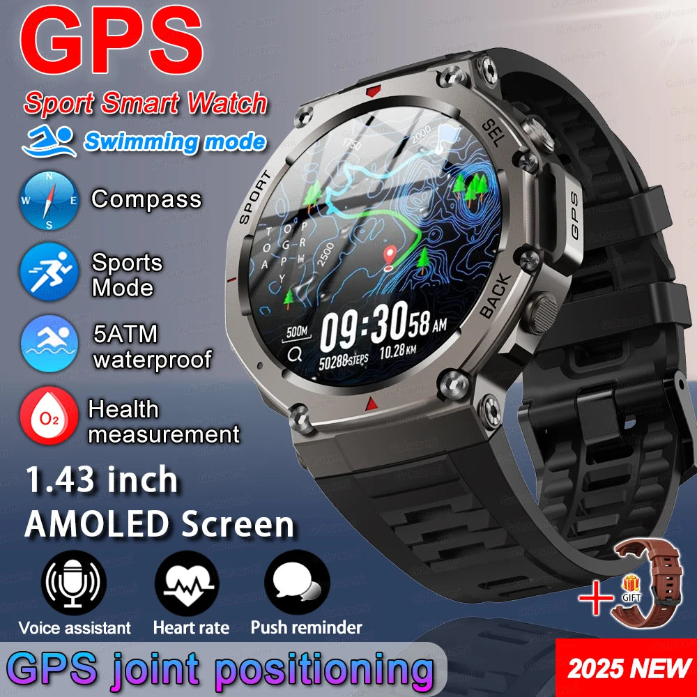 T-Rex 3 Ultra GPS Smartwatch 2025 with Dual-Band GNSS & Compass