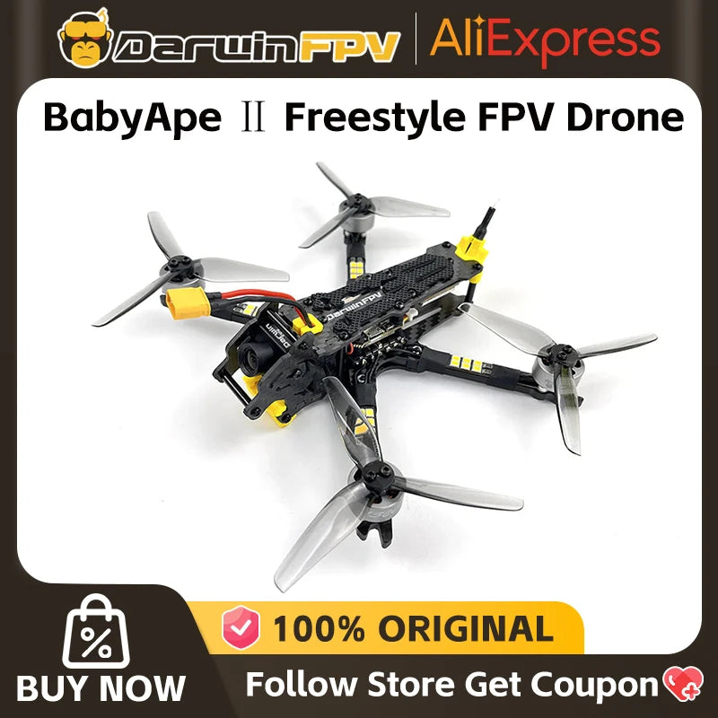 DarwinFPV BabyApe II 3.5" Freestyle FPV Racing Drone – Analog/Digital VTX
