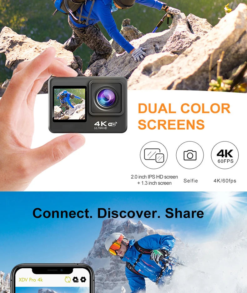 Ultra HD 4K Action Camera Waterproof with WiFi & 170° Wide Angle