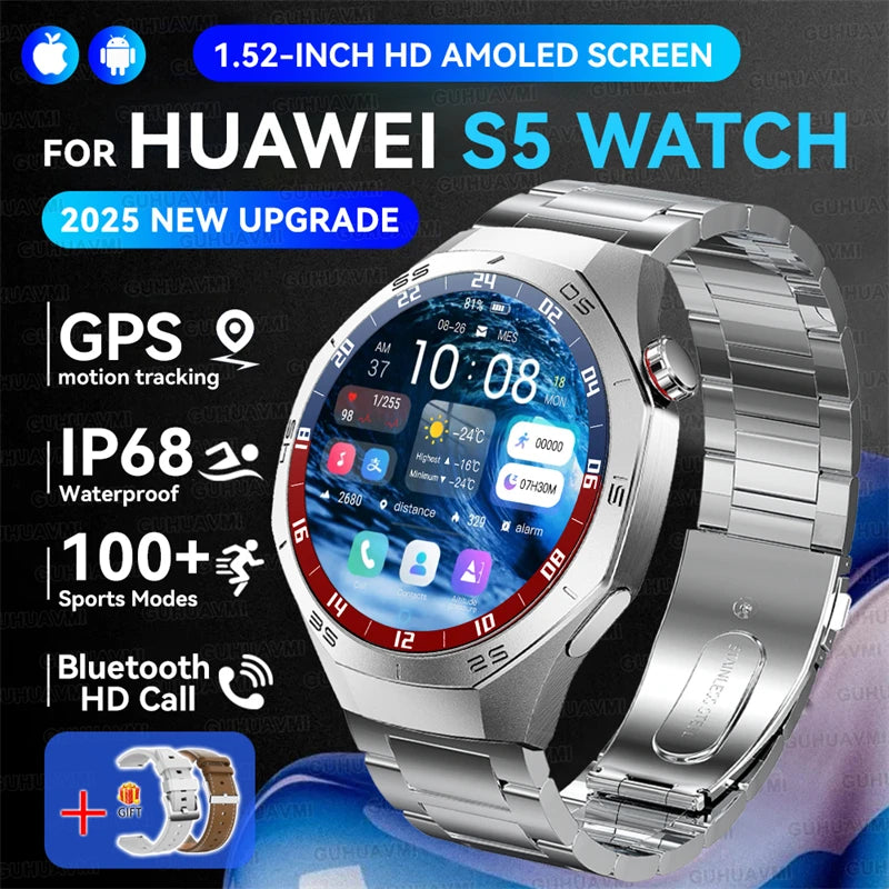 GUHUAVMI GT5 Pro Smartwatch 2025 with AMOLED & GPS