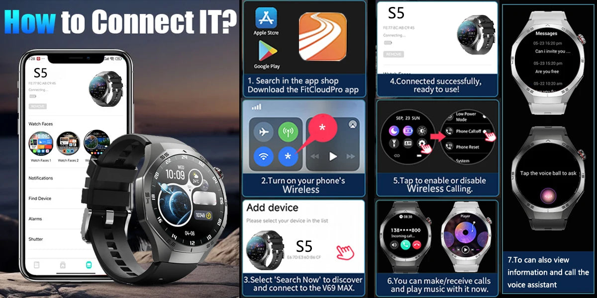 2025 Smartwatch for Android & iOS with AMOLED, GPS & Calls