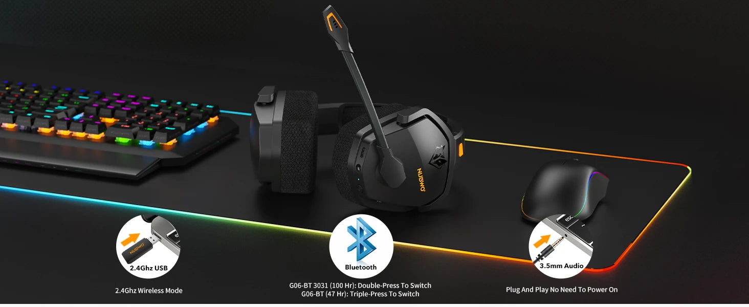 NUBWO G06 2.4G Dual Wireless Gaming Headset