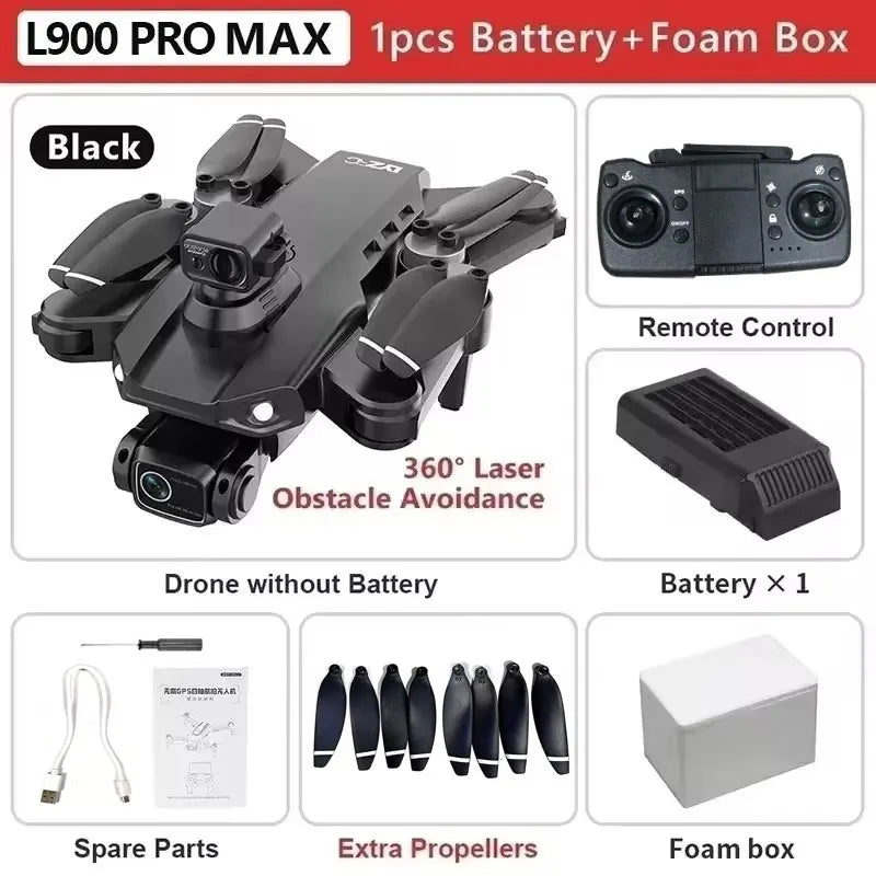 L900 Pro MAX 4K GPS Drone with Dual Camera & Obstacle Avoidance