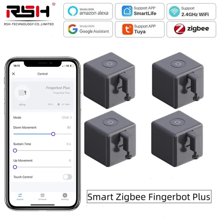 Tuya ZigBee Fingerbot Plus Smart Button Pusher Switch Alexa Google APP Control