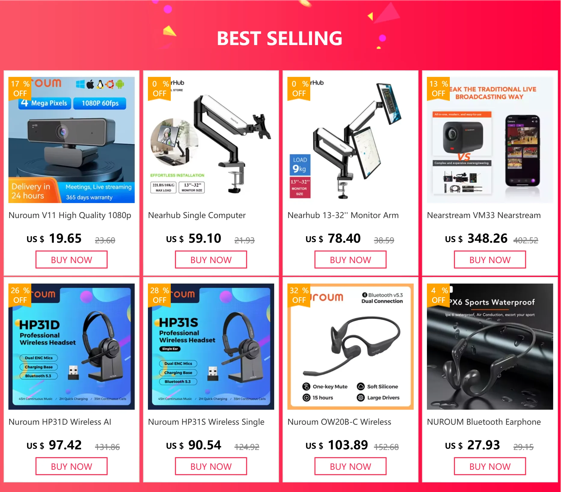 Nuroum V11 Full HD 1080p USB Webcam