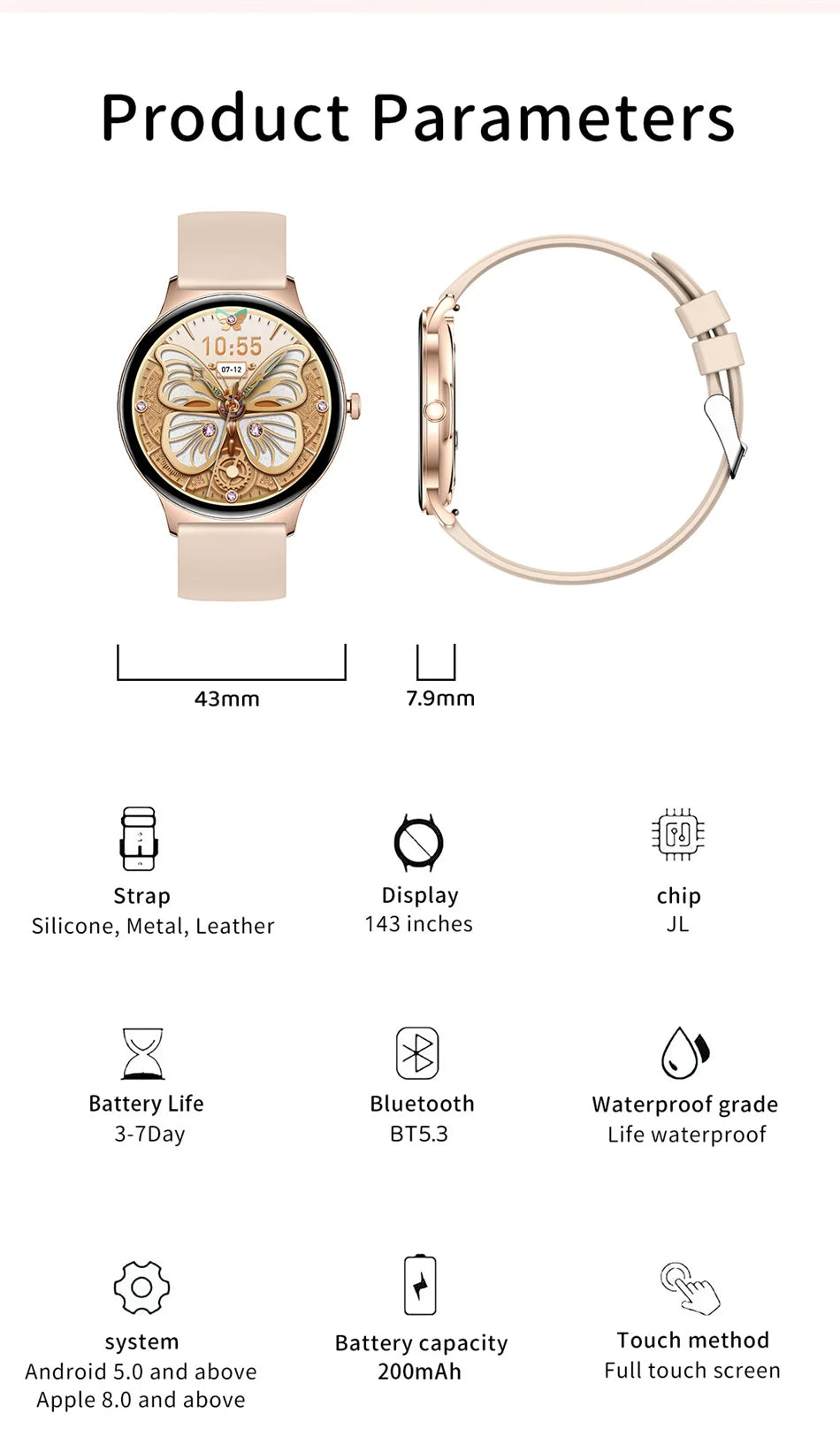 Huawei Ultra Slim Women’s Smartwatch with AMOLED & BT Calls