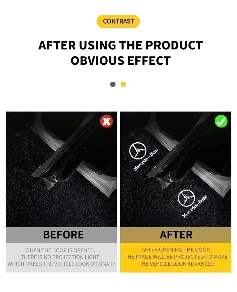 2PCS Car Door Welcome Logo Light for Mercedes Benz