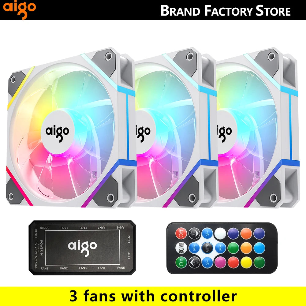 Aigo AM12 RGB 120mm PC Case Fan Kit