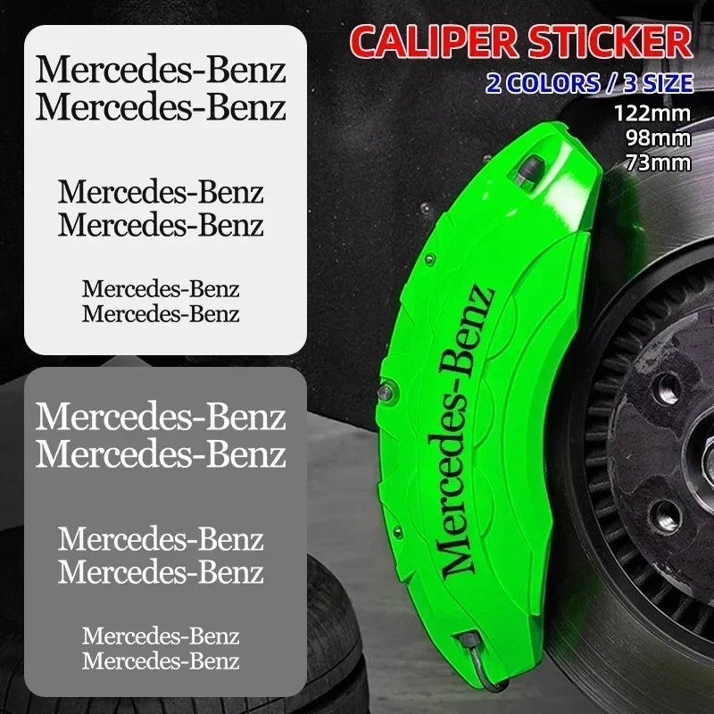 6pcs Brake Caliper Stickers Heat-Resistant Decals for Mercedes-Benz