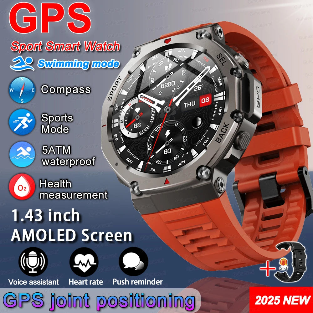 T-Rex 3 Ultra GPS Smartwatch 2025 with Dual-Band GNSS & Compass