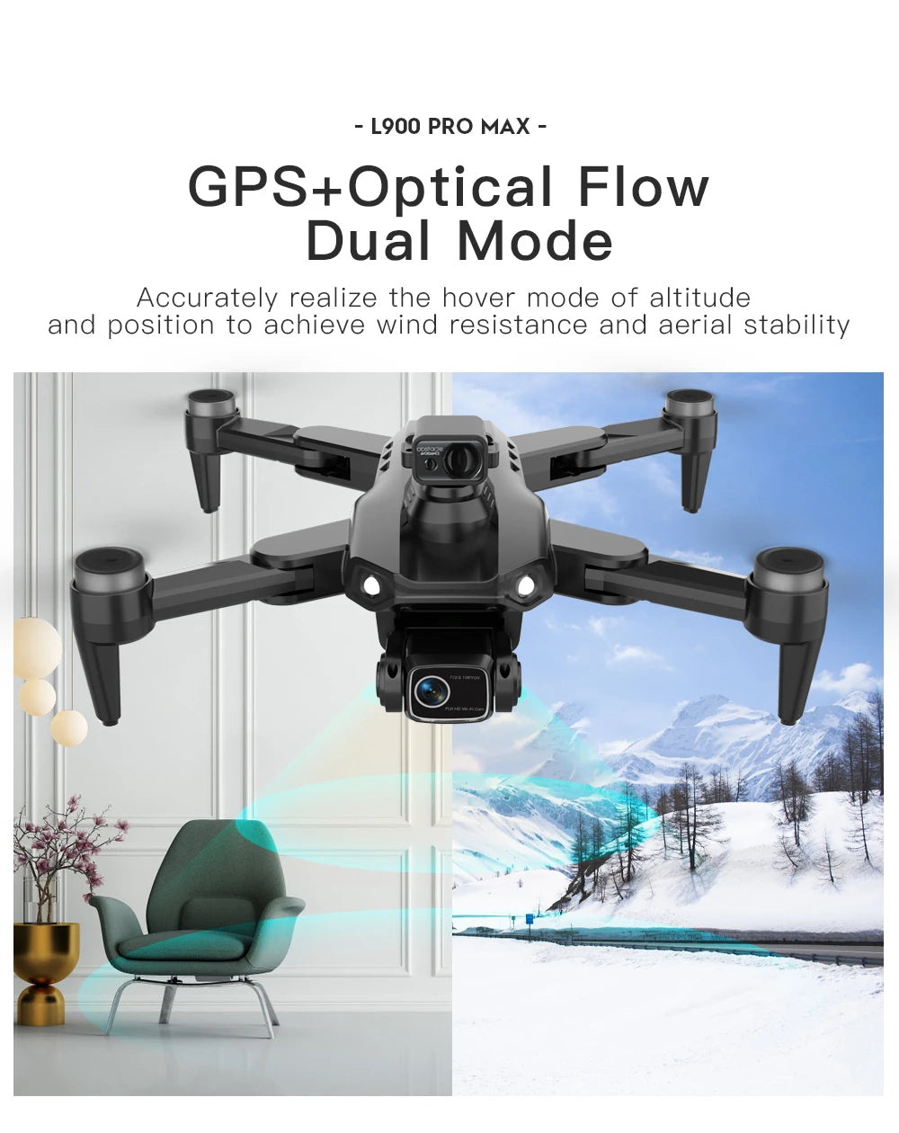 L900 Pro MAX 4K GPS Drone with Dual Camera & Obstacle Avoidance