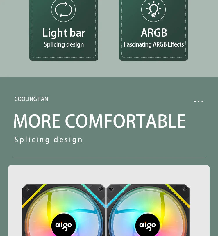 Aigo AM12 RGB 120mm PC Case Fan Kit