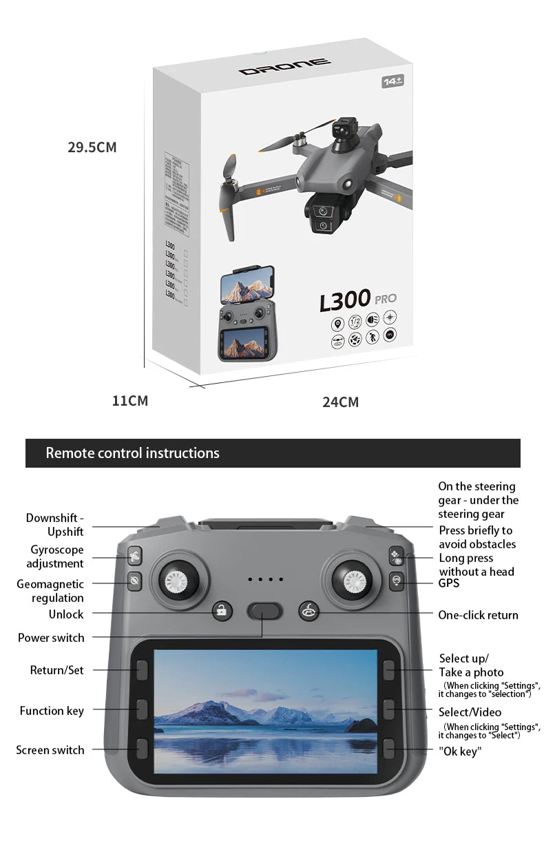 L300 MAX 4K HD Drone with Screen, 5G GPS & Brushless Motor
