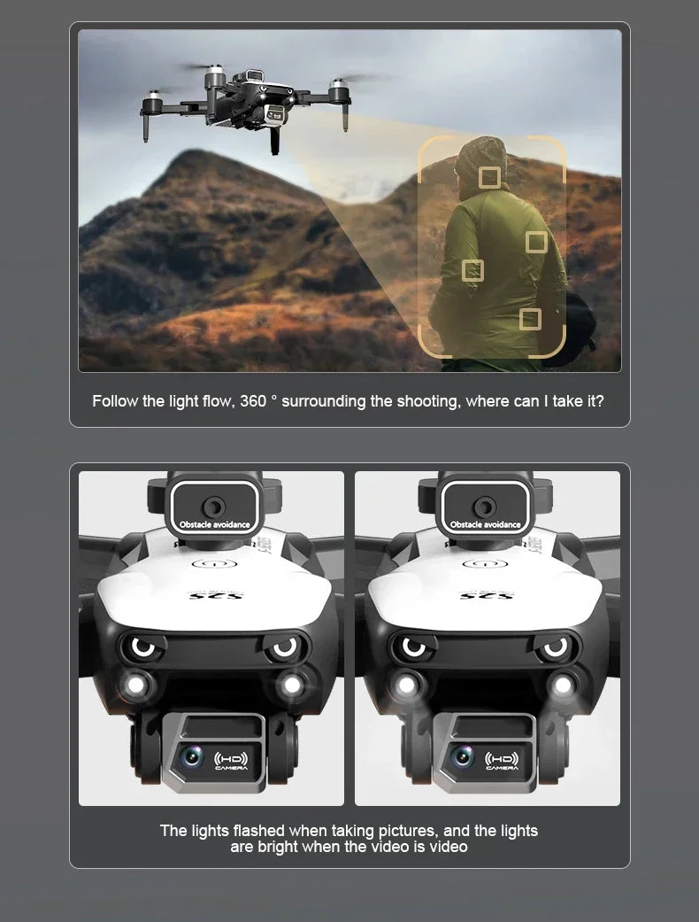 S2S Mini Drone 8K HD Camera with Obstacle Avoidance & Foldable Design