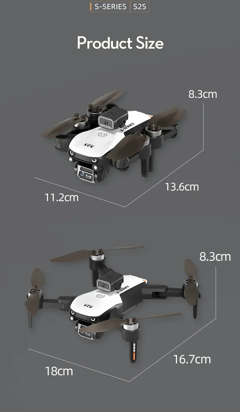 S2S Mini Drone 8K HD Camera with Obstacle Avoidance & Foldable Design